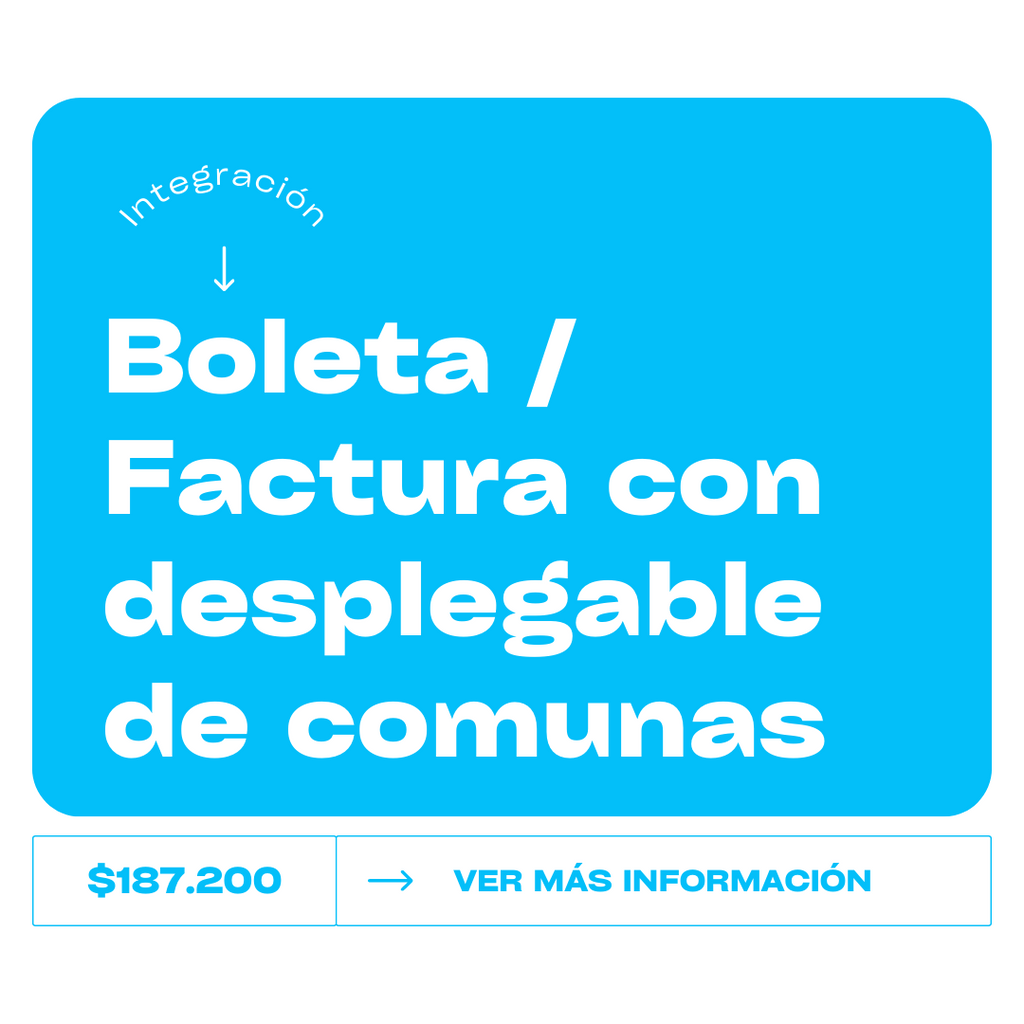 Integración de Boleta/Factura con desplegable de comunas - TheKickass Company